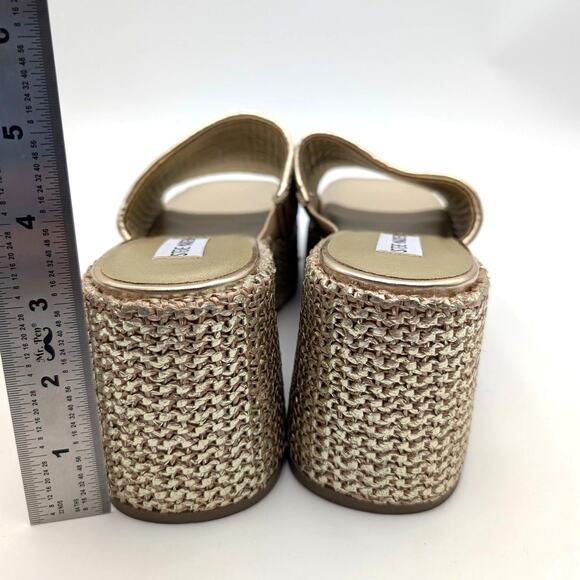 Steve Madden Reign Platform Slide Sandal Women's Reign Gold Size US7M EU37.5 - Picture 4 of 11
